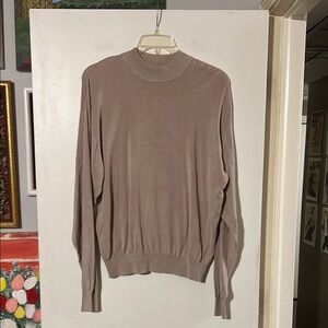 Baracuta mens light tan mock turtleneck sweater